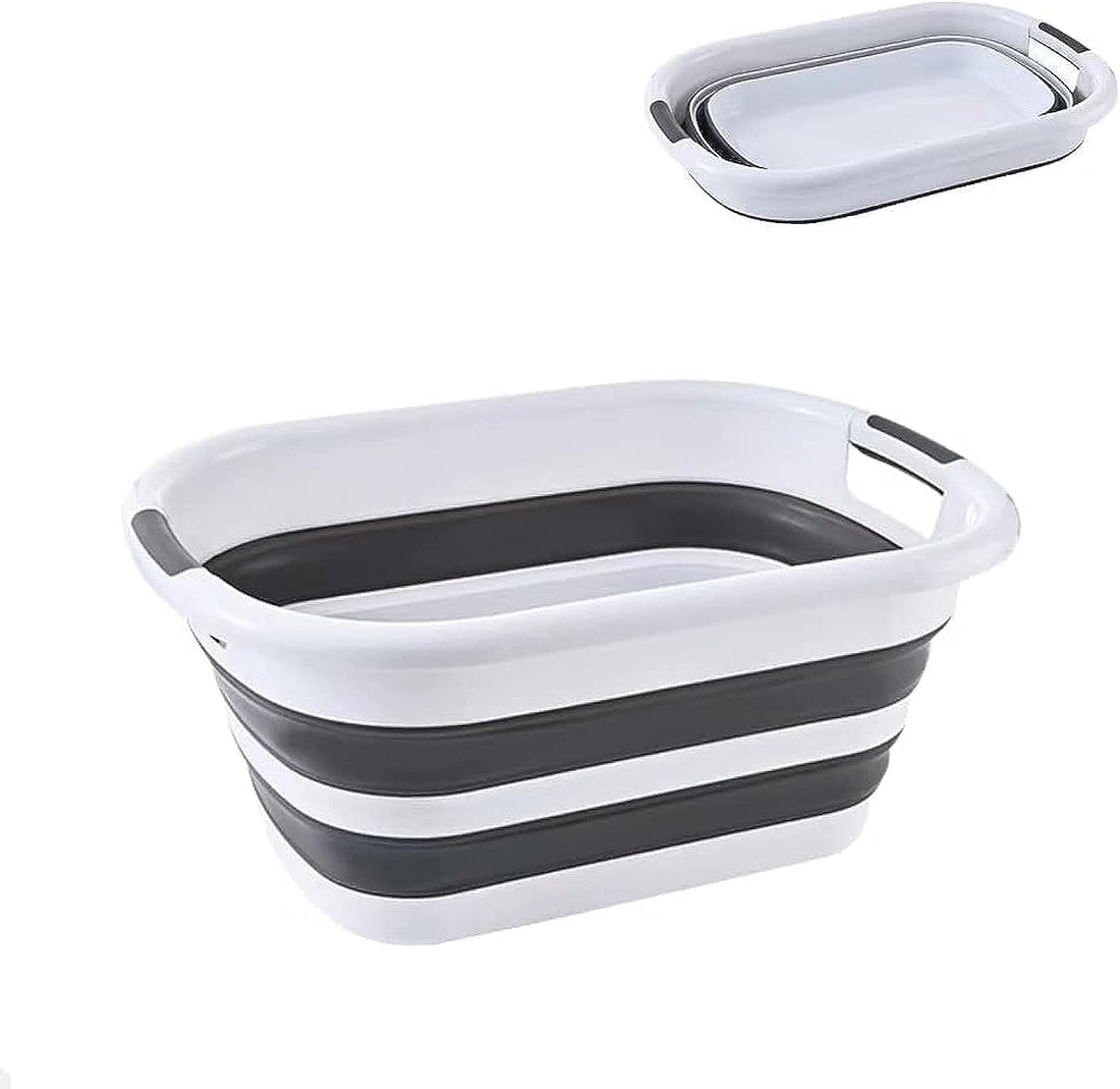 Large foldable laundry basket,40L 10.6 gallon pop up storage container, collapsible space saving organiser hamper,for washing and kitchen,toy storage bin Dog Bathtub (A)
