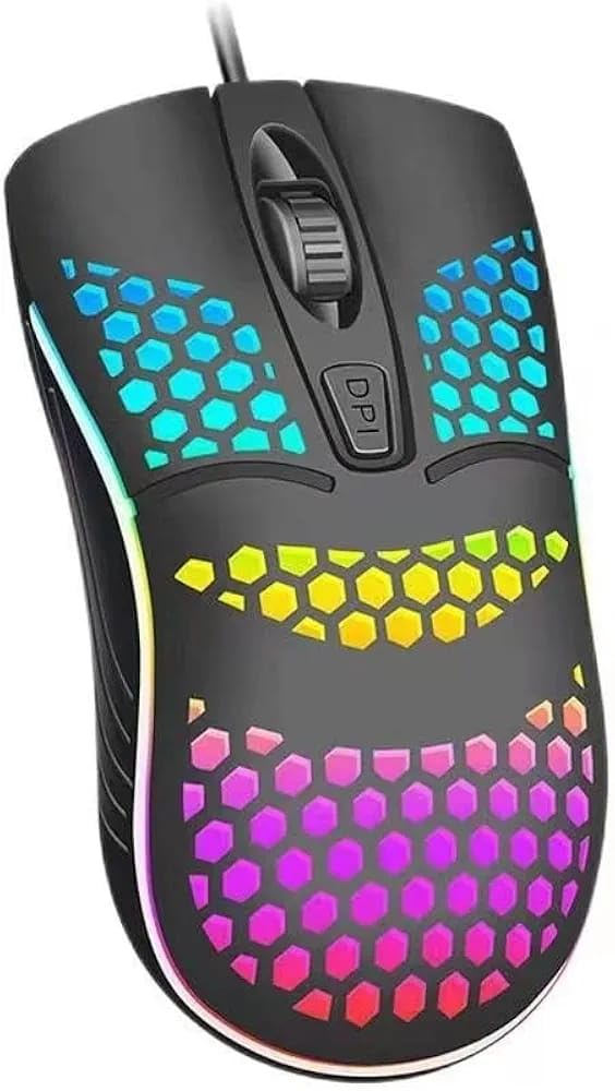 Wired Optical Mouse 1000DPI Gaming Mouse USB Gaming Mouse Ergonomic Mouse with Colorful Breathing Light - Black (ZR-1710)