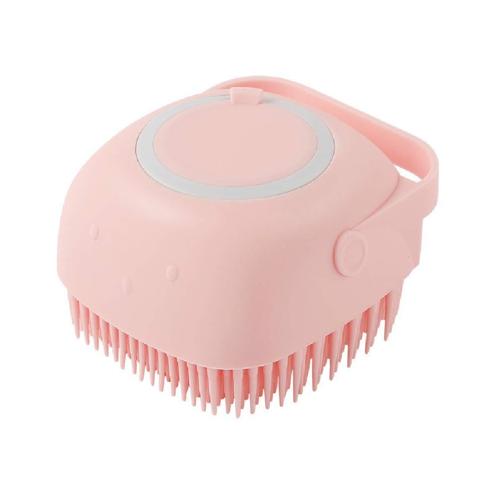 Silicone Massage Bath Brush ,Massage Exfoliating Bath Shower Brush With Soap Dispenser,Multi-function Silicone Gel Bath Brush Body Cleaning Pore Exfoliator (pink)