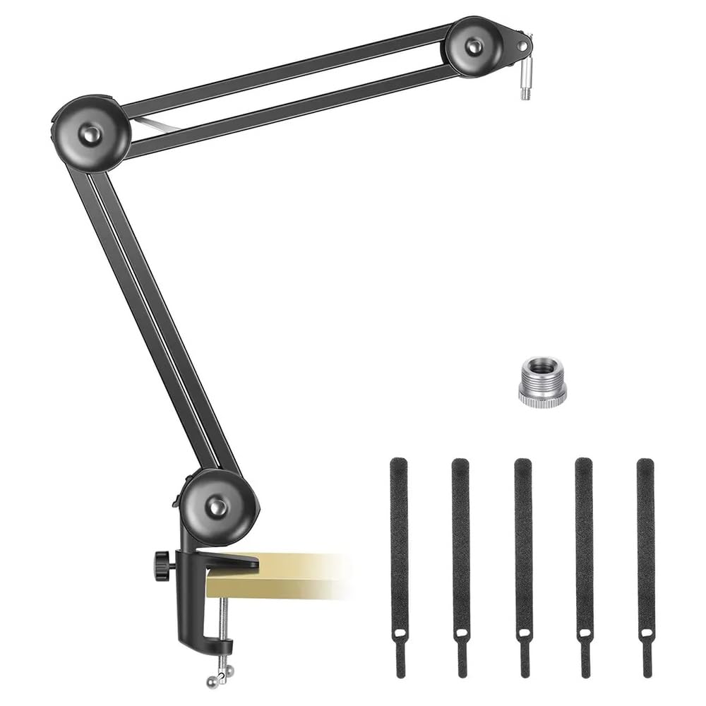 Imaginea® Blue Yeti Microphone Stand heavy Duty Mic Stand Suspension with Mic Holder Stand, 4 Ties Adjustable Scissor Boom Arm Stand for Snowball & Blue yeti Dynamic & Condenser Mic Stand Broadcasting