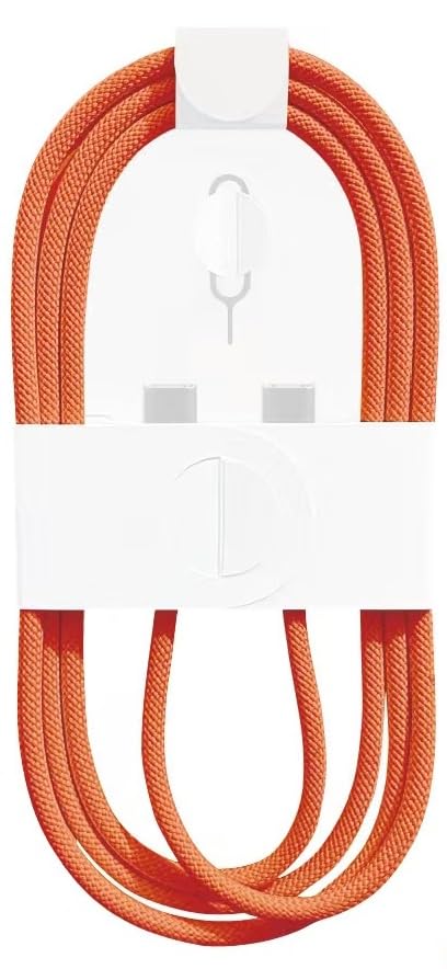 USB-C Woven Charge Cable for Apple Devices (1m), 60W Fast Charging for iPhone 17/16/15 Series (Orange -1m)