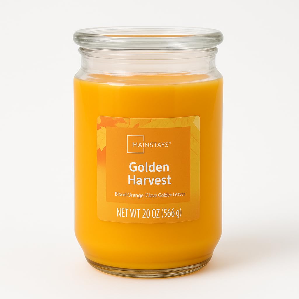 Kanawaty Scented 20 oz Candle Jar, GOLDEN HARVEST, Up to 120 Hours of Burn Time, Single-Wick