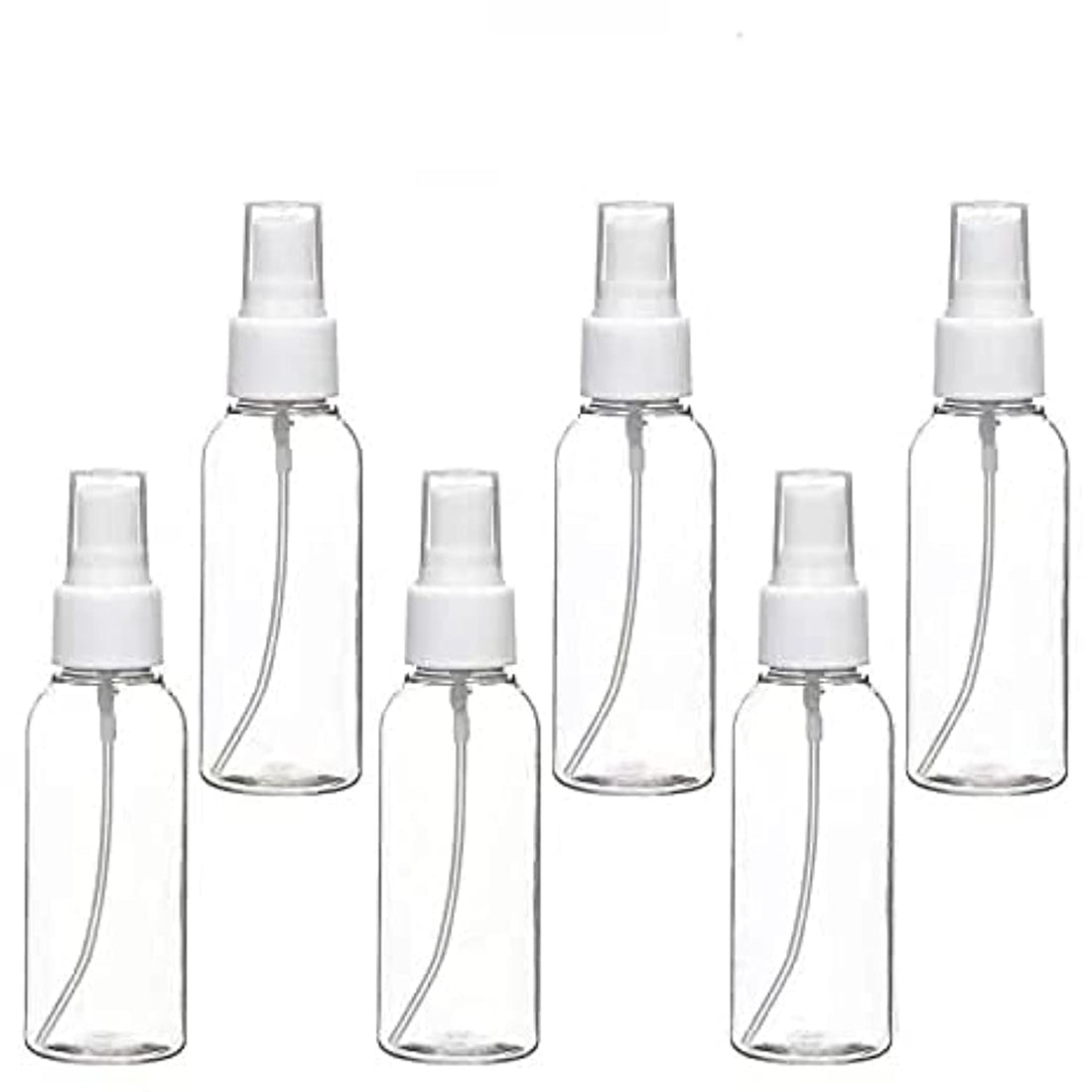 ORiTi Spray Bottles, 2oz/50ml Clear Empty Fine Mist Plastic Mini Travel Bottle Set (6 Pack)