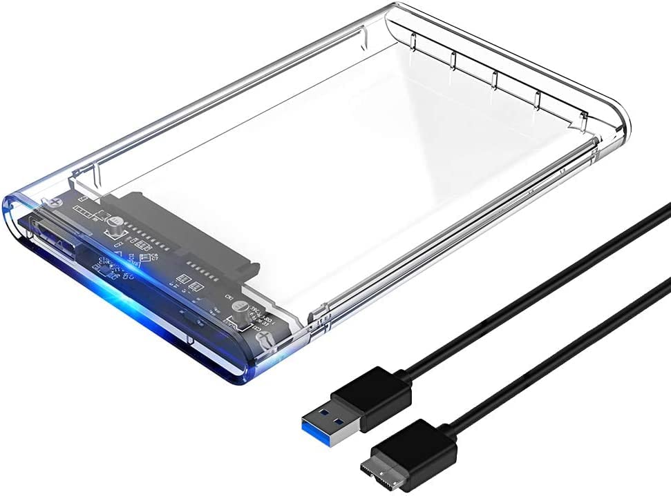 2.5 Inch HDD External Case, USB 3.0 External Hard Drive Enclosure - High-Speed Data Transfer, Plug and Play Compatibility for SSD/HDD, Support Upto 5000 GB