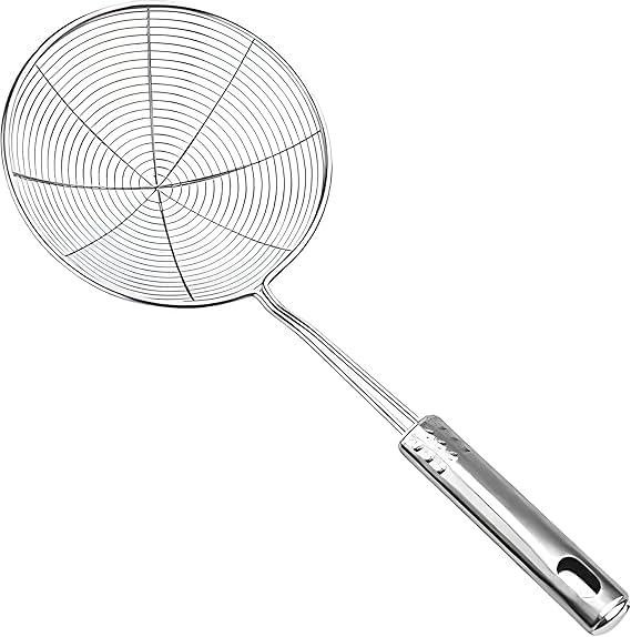 Stainless Steel Wire Skimmer, Food Strainer for Pasta, Noodles, French Fries Oil Filter, Food Scoop, 33cm (2)