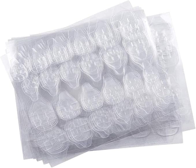 10 Sheets (240pcs) Double-Side Nail Adhesive Tabs, Nail Glue Stickers False Nail Jelly Gel Glue Tabs Nail Glue Transparent Flexible Adhesive Fake Nails Tab for Manicure