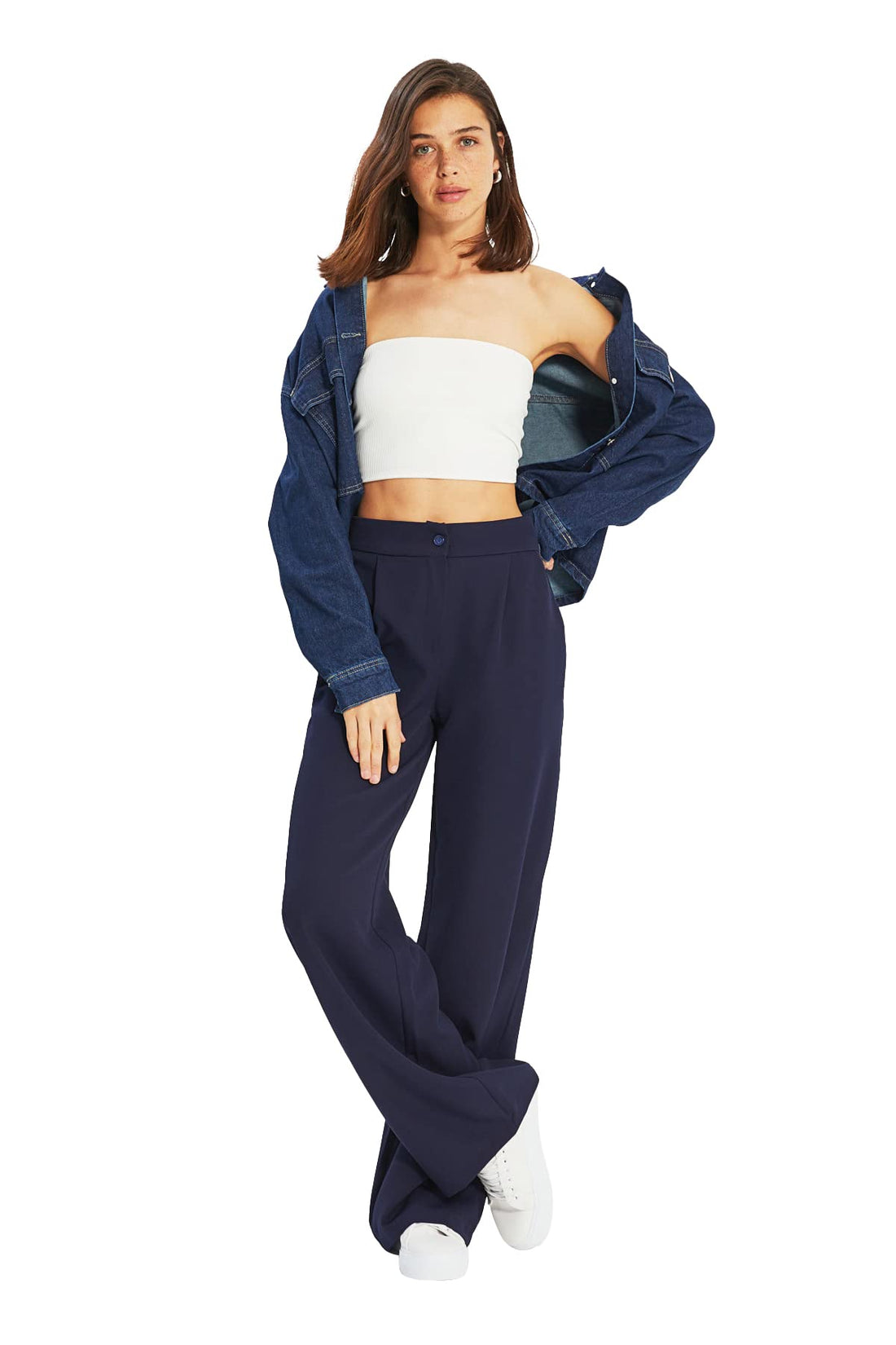 Trendyol Women Wide Leg Woven Fabric Trousers TWOAW22PL0139 Trousers (pack of 1)