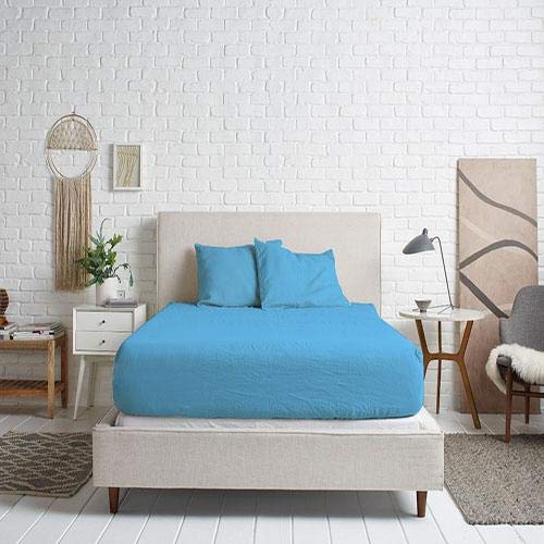 Tigers Trade Lines Fitted Bed Sheet Set (Double Size)- 3 Pieces