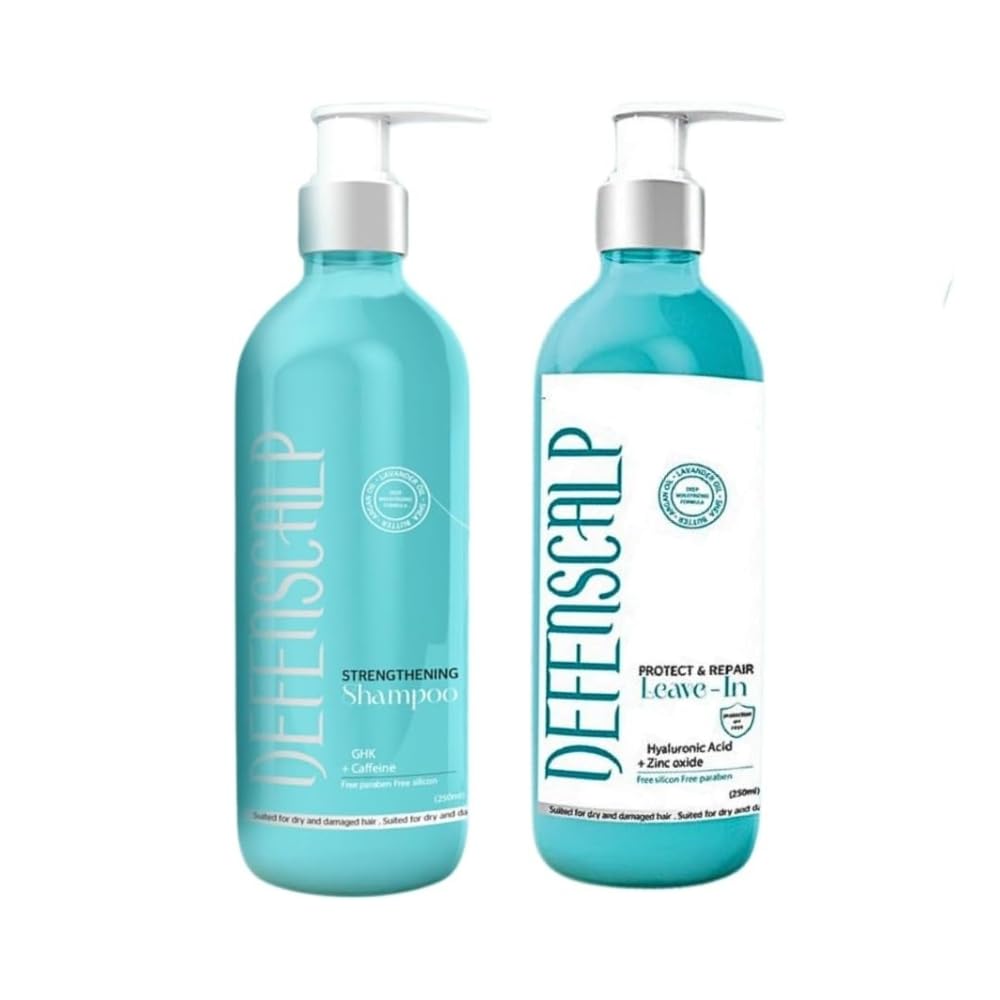 Defenscalp Hair Care Set – Shampoo & Leave-In Cream with Argan Oil & Shea Butter | Rebuilds, Protects & Deeply Moisturizes Hair | Silicone & Paraben-Free