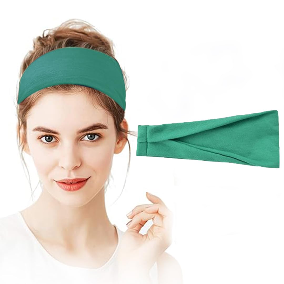 Cotton Headbands for Women and Men, 95% Egyptian Cotton, Non-Slip, Wide Style, Perfect for Daily Wear. (Mint Green, 1)