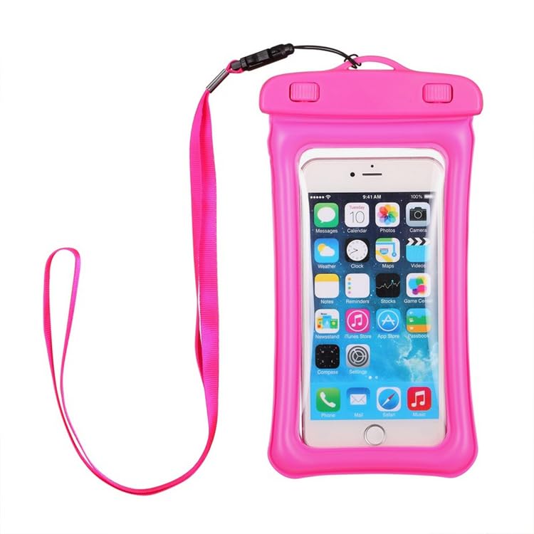 Nopatia Waterproof Full Protection Case for All Smartphones up to 7.2 Inch IPX8 with Adjustable Lanyard and Touch Transparent Cover for Swimming Diving Water Sports (Pink)