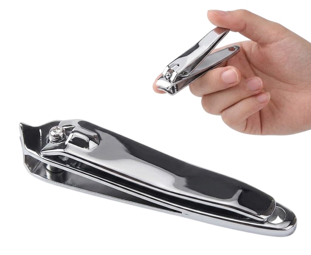 Nail Clippers Set,Sturdy Stainless Steel Toenail and Fingernail Clipper Cutters with Sharp Curved Blades,Nail Clippers -1pc-silver color