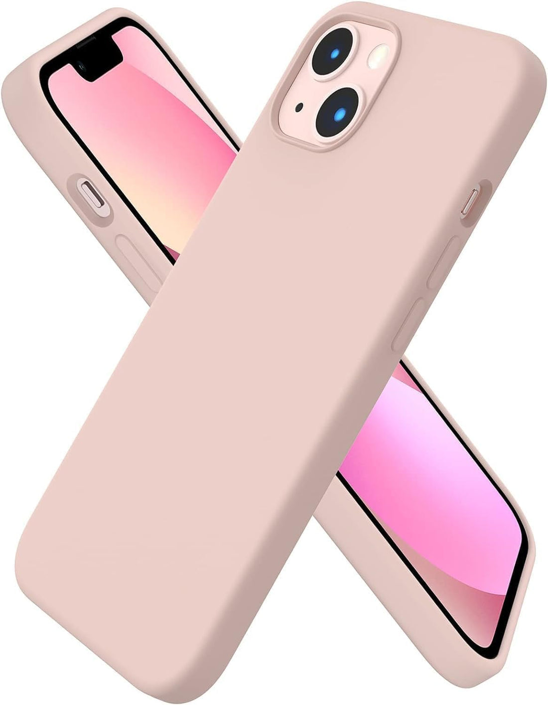 Nopatia Silicone Case for iPhone 15 Pro (6.1 Inch) Liquid Slim Fit Soft Rubber Cover 3 Layers Wireless Charging Compatible Shockproof Bumper Protector Anti-Scratch Microfiber Lining (Light Pink)