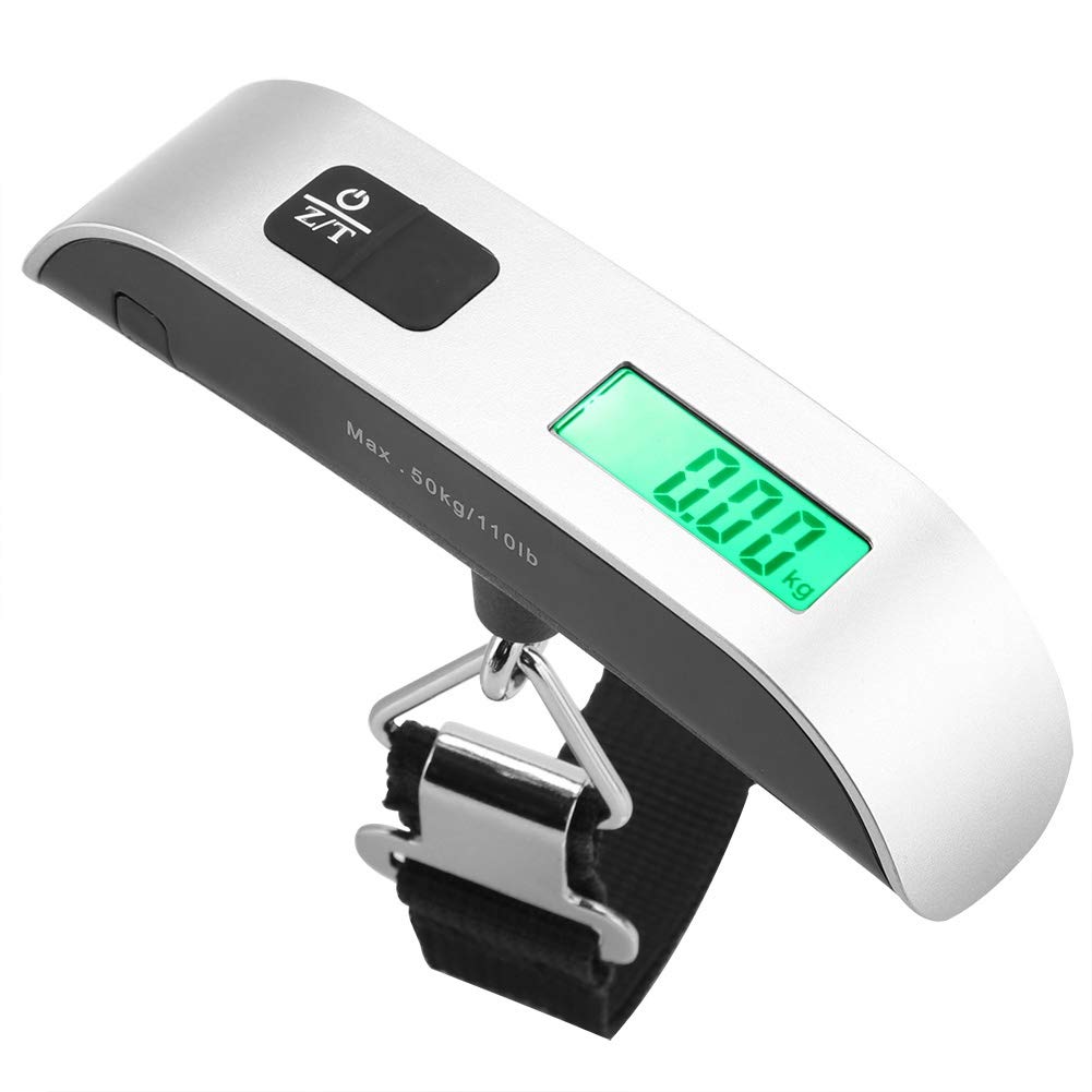 Hztyyier Digital Luggage Scale, LCD Display Portable Handheld Baggage Scale with Hook for Travel, Suitcase or Carry Bag, 110 Pounds