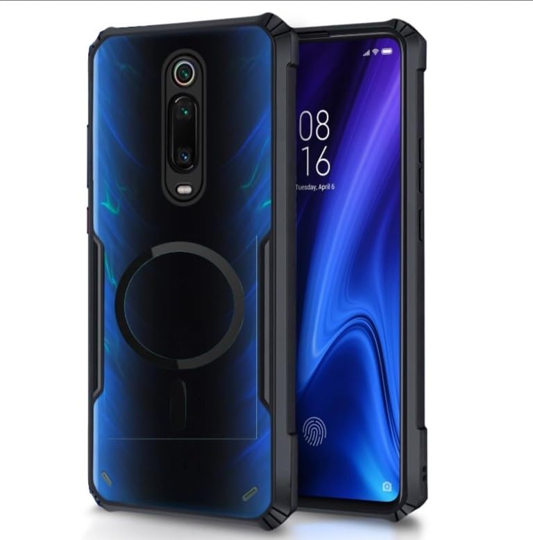 Magnetic Clear Case Compatible with Xiaomi Mi 9T / Mi 9T Pro/mi 9t pro/mi 9t pro case, Support Magsafe Wireless Charging, Not Yellowing, Soft Frame, Shockproof Protective Phone Case (Black)