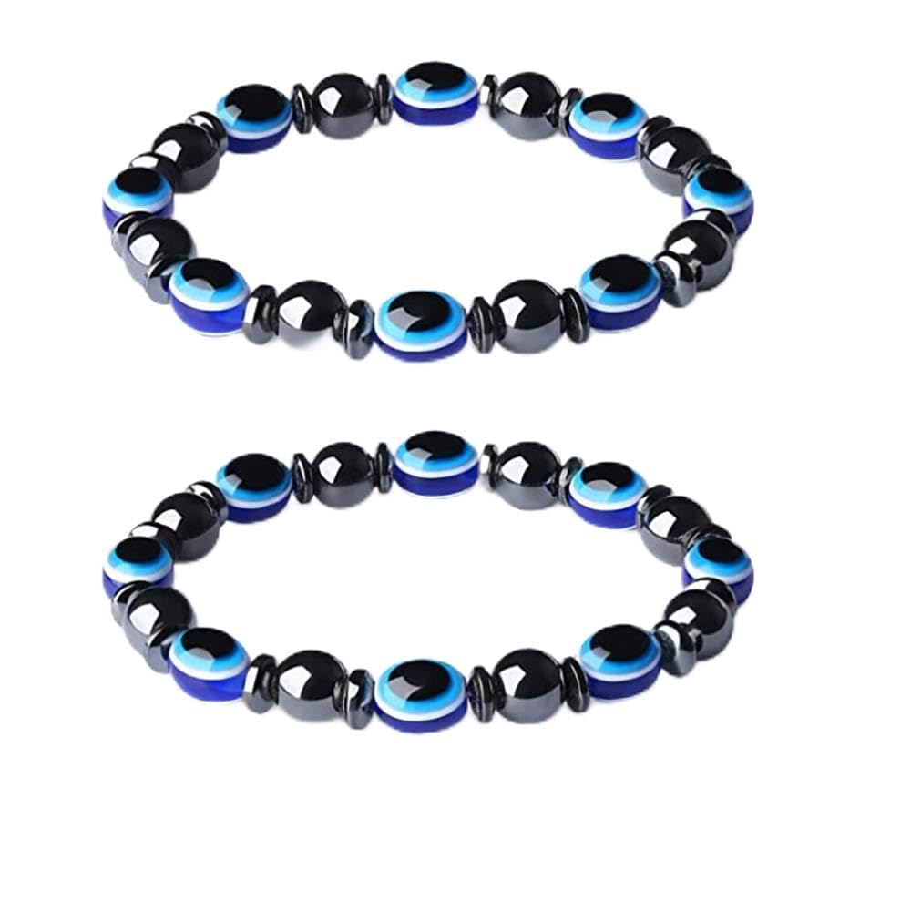 Punk Turkish Blue Evil Eye Necklace Bracelet Wristband Layer Weave Leather Maple Leaf Bangle Ethnic Jewelry for Women Men, Leather, Agate, Leather, Agate