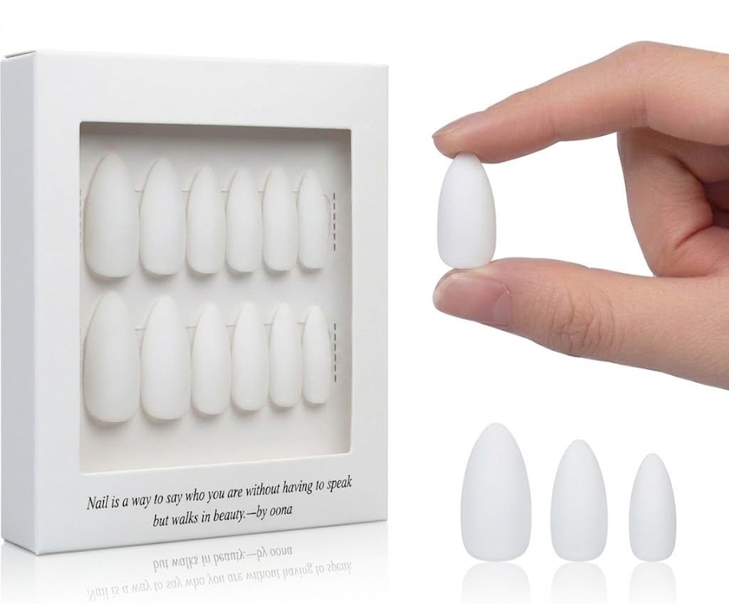 12pcs Gel Press On OVAL Nail False Nails Full Cover Artificial Fake Nail Art Tips- Comes With 1 SHEET DOUBLE FACE (N10)