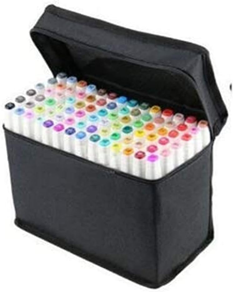 80 Colors Art Sketch Drawing Twin Marker Paiting Pen Set White