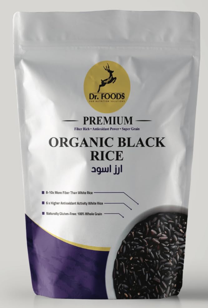 Dr. Foods Premium Organic Black Rice, High Fibre, Gluten-Free, 250g
