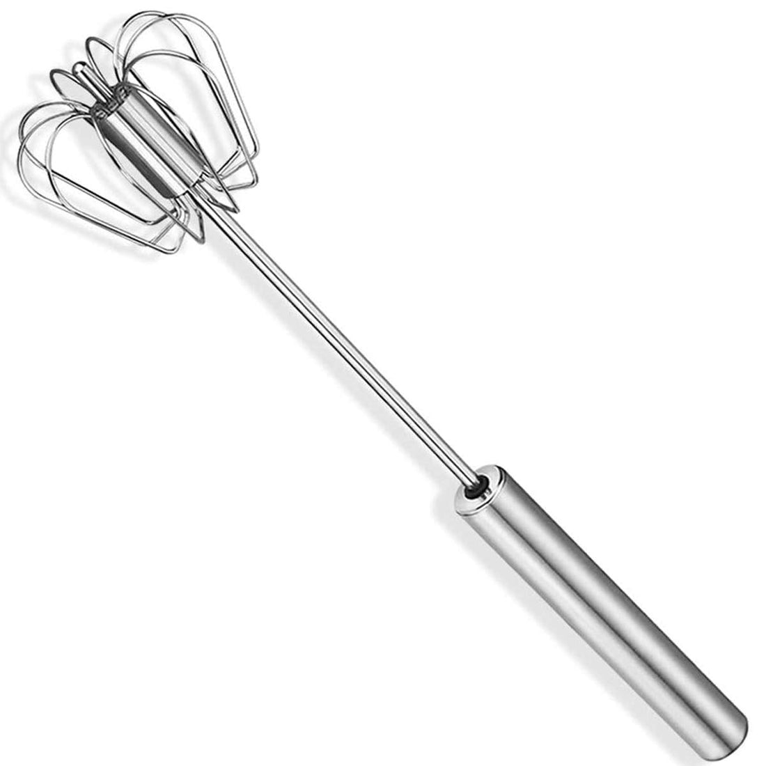 Stainless Steel Semi-Automatic Egg Whisk 12â€, Hand Push Egg Beater Mixer Blender for Kitchen Cooking
