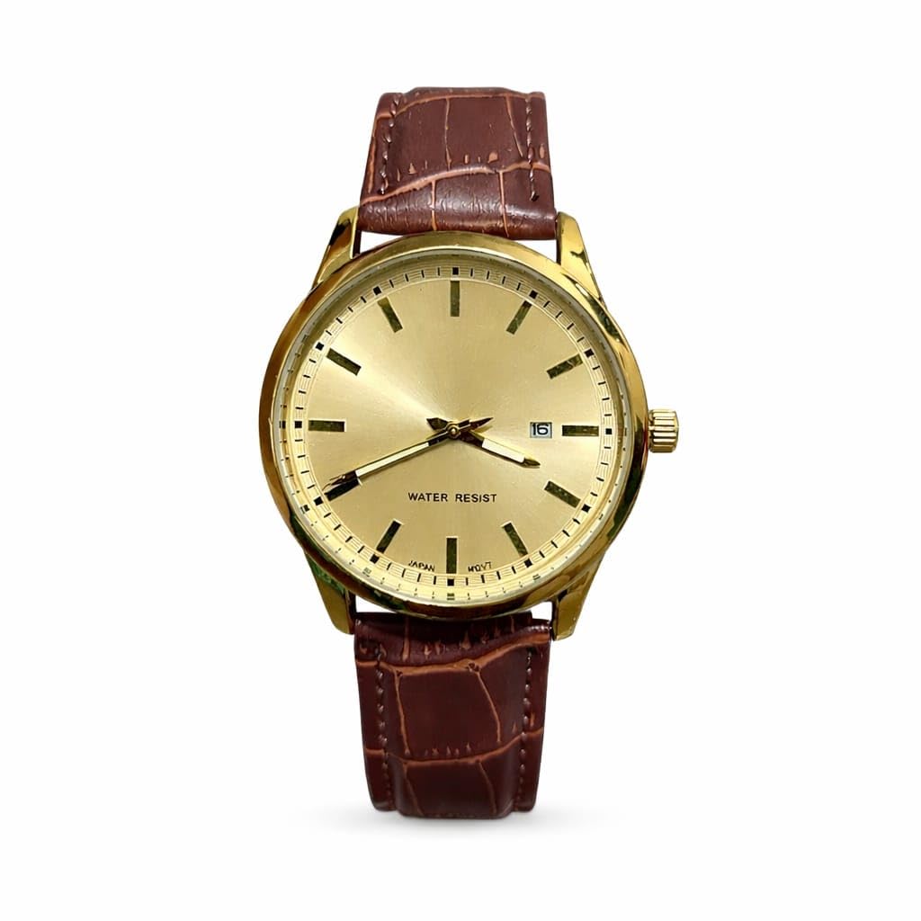 Luxury Men's Watch Leather Band Classic Design - Durable Metal Lock - Suitable for Occasions and Formal - Fashion Style with High Quality