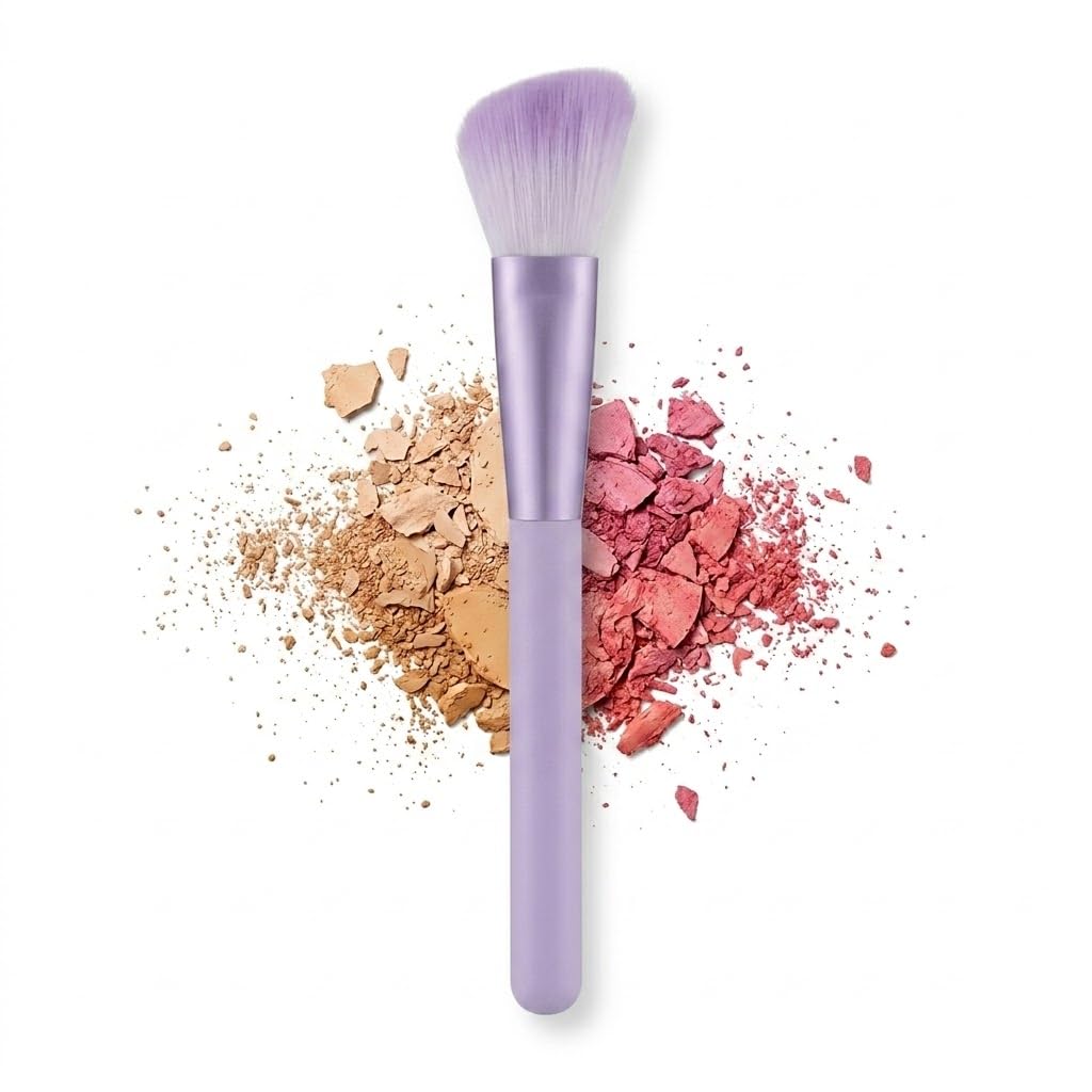 1pc angle Head large Foundation Makeup Brush & Blush Brush & Powder, Soft And Multifunctional Fiber For Daily Makeup-clear hand