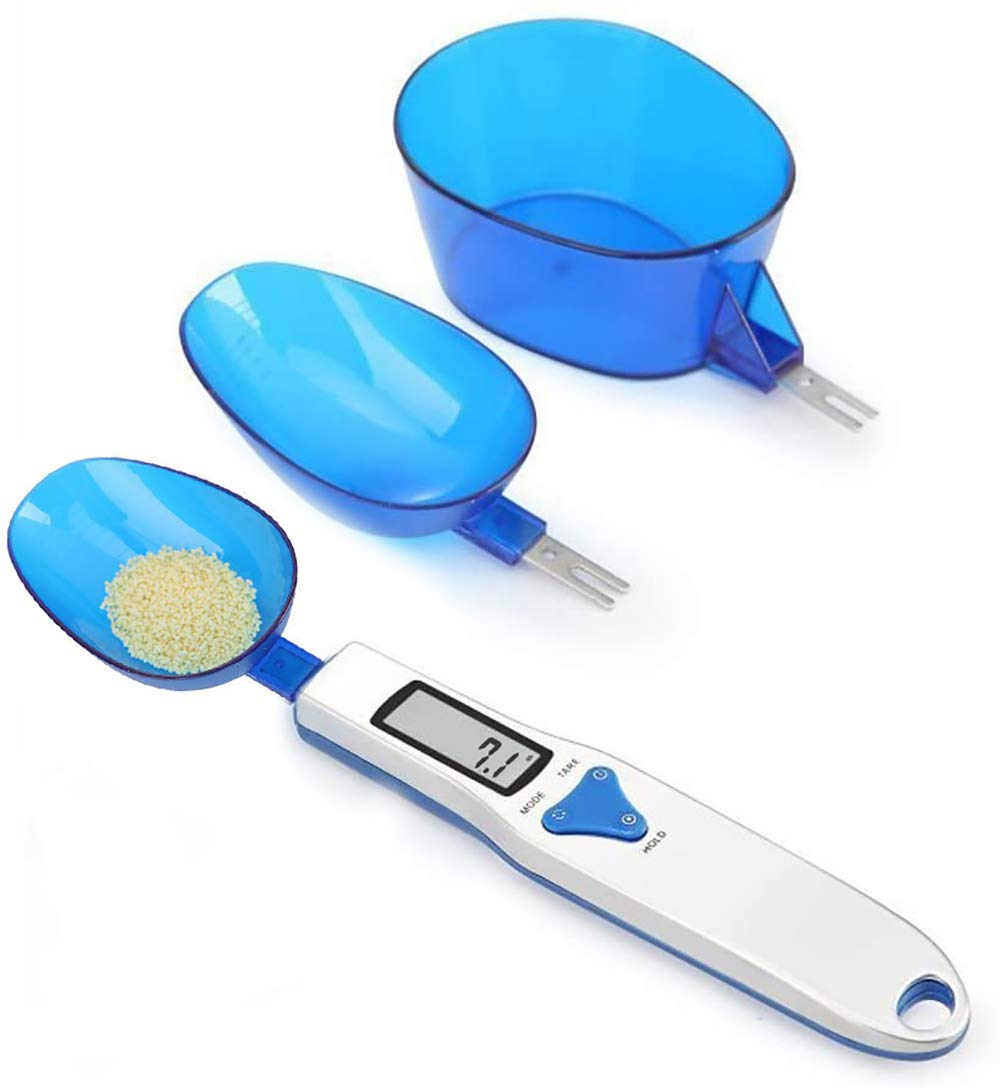 Grams Digital Kitchen Measuring Spoon,Three Different Specifications Food Scale Spoon with Scale Design, Weight from 0.1 Grams to 500 Grams Support Unit g/oz/gn/ct (with 2 AAA Batteries)