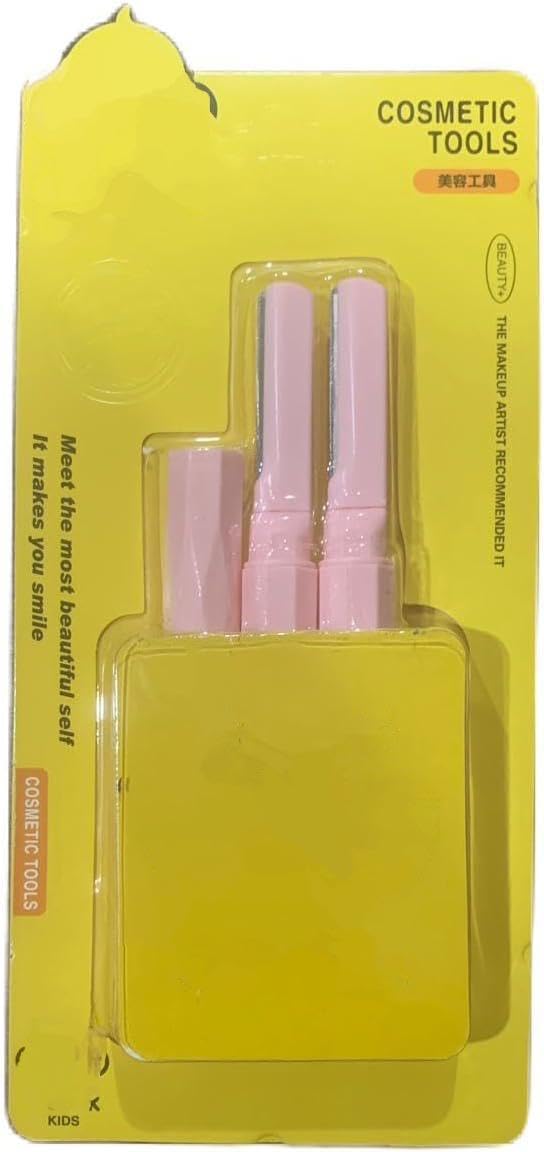 Dual Sided Face Razor with 2 side blade-1 SET - 2 PCS - PINK