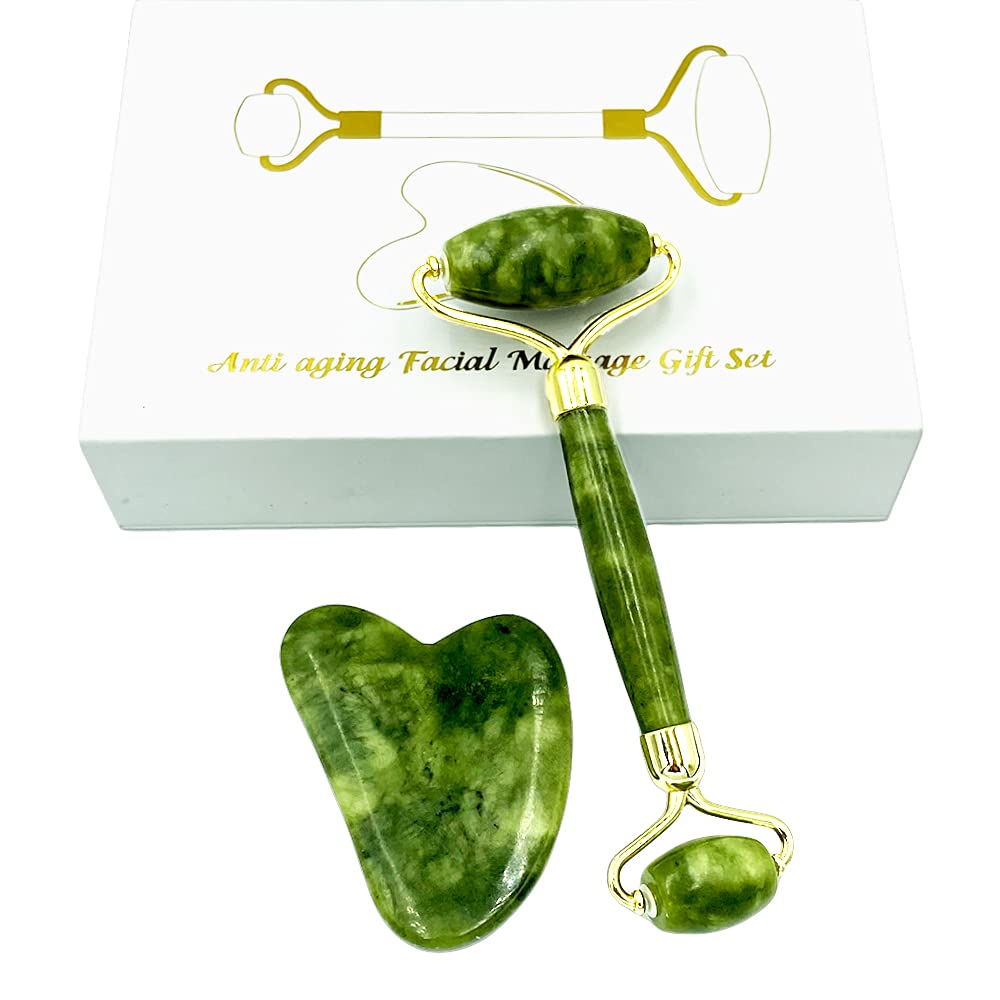 Wholistic Jade Roller And Gua Sha Gift Box Set