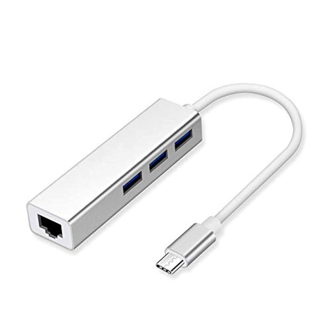 Type C Hub 3-Port USB 3.0 Portable Data Ethernet Adapter -100 Mbps