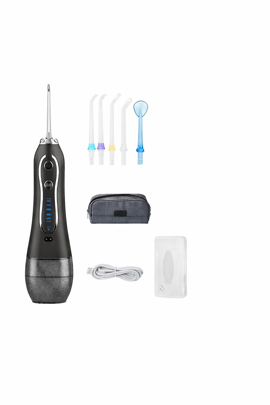 Water Flosser Professional Cordless Portable Rechargeable Waterproof Oral Irrigator (Black)