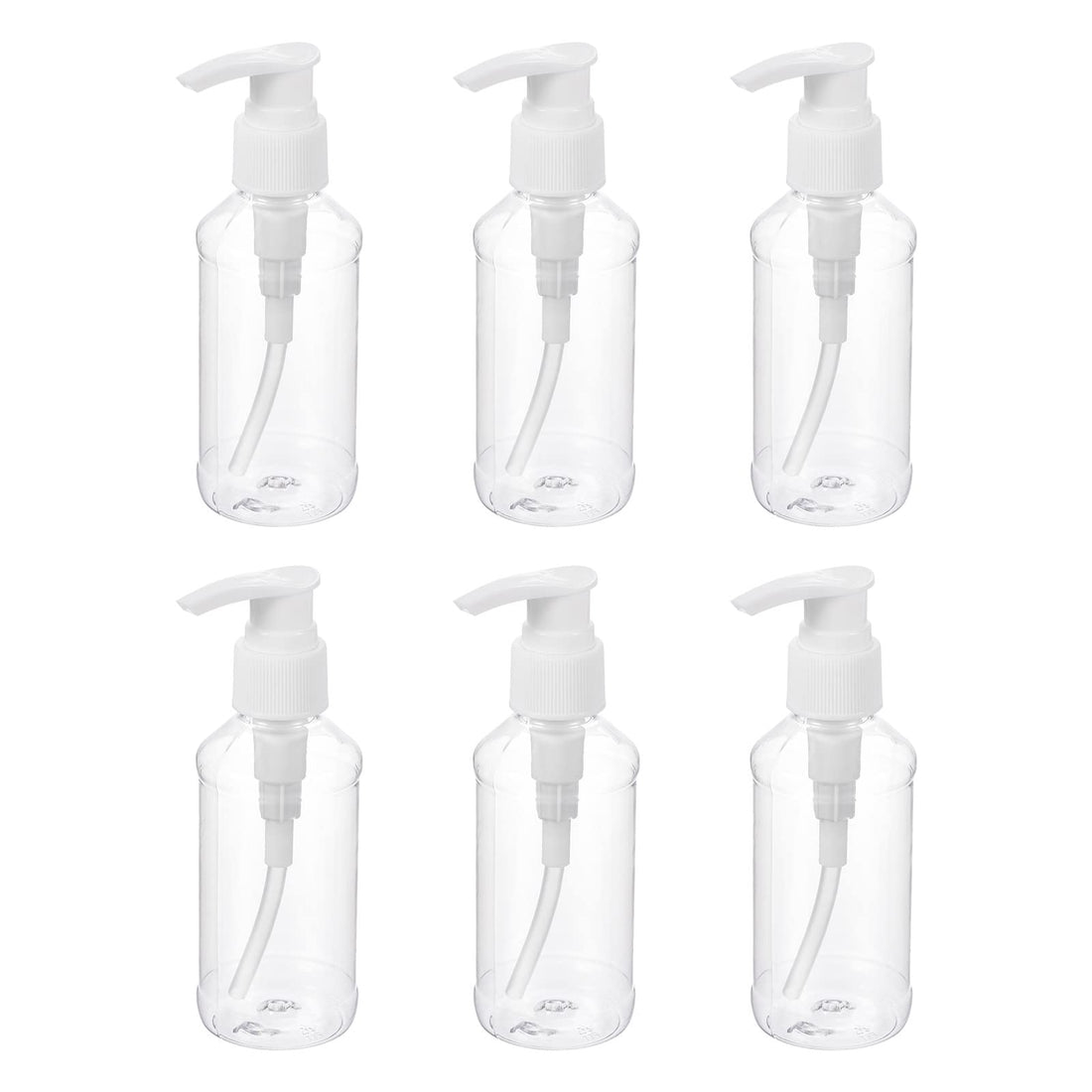 PATIKIL 130mL Airless Pump Bottles 12 Pack Portable Refillable Dispenser Containers for Travel Shampoo Lotion, Clear