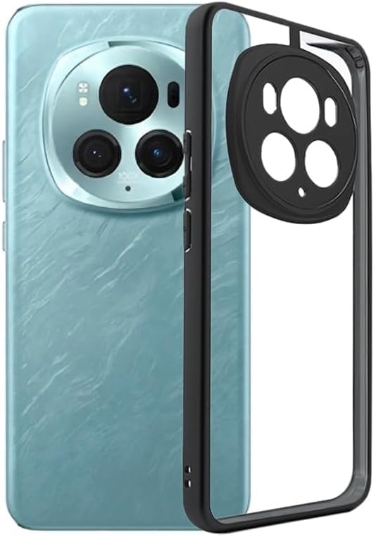 Hard Crystal Q Series Black Frame Luxury Case For Honor Magic 6 Pro