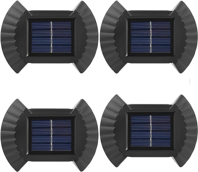 Dollar for Improt Solar Wall Lights with Up and Down Lights, Energy Saving Front Door Light Waterproof Dustproof for Garden Door, Patio, Garage, Pathway (4 Pack)