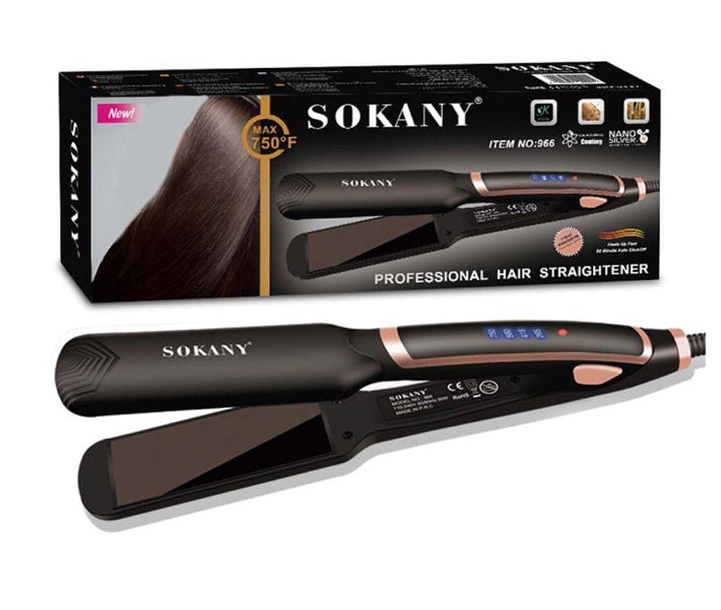 Sokany Professional Hair Straighter - Max 750F - Ceramic Coating - Nano Silver