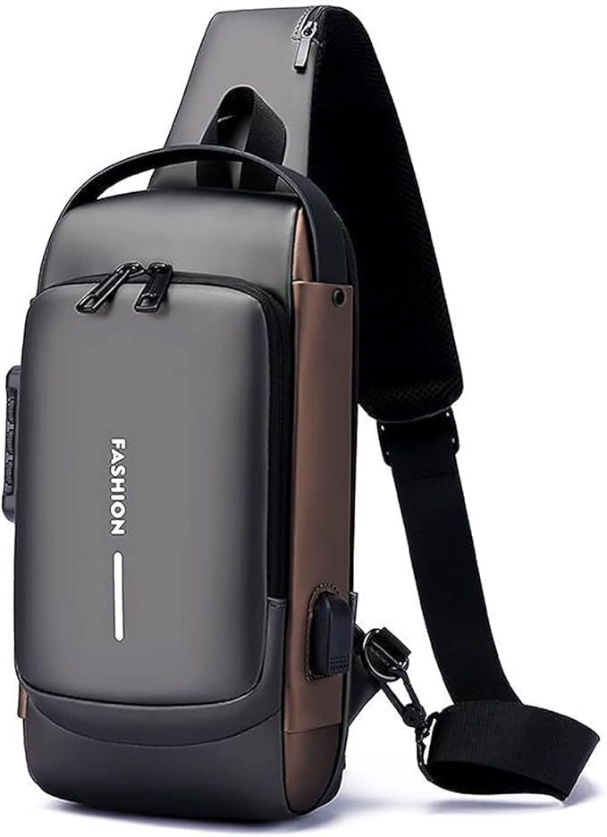 MT Anti-theft Sling Bag Business Men Bag Chest Crossbody bags with USB Password Lock, Multi-pocket Design, Shoulder Bag, Cross Body Bag, Handbag