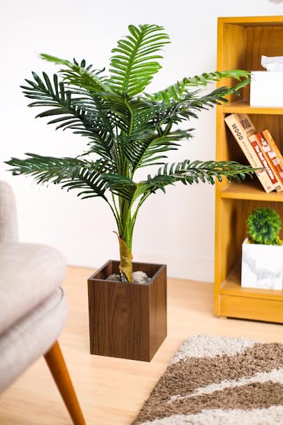 wood workers Rectangular modern decorative planter box, rustic contemporary planter for living room bedroom dining kitchen, charming wooden plant stand for office, aztec wooden planter pot home decor