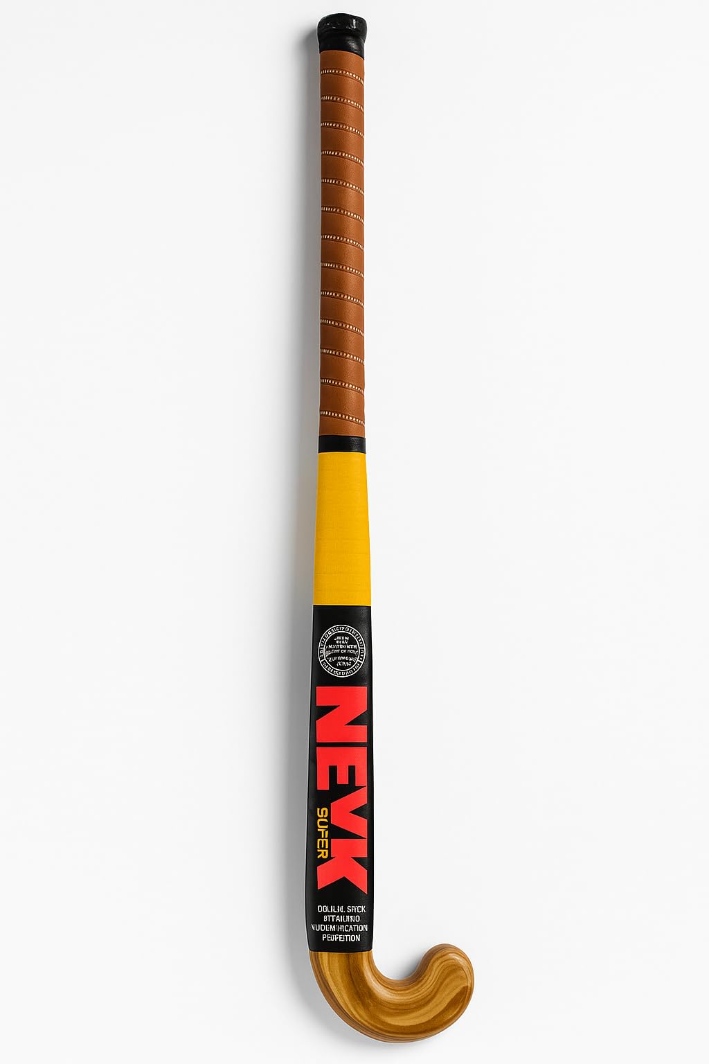 Professional Field Hockey Stick J Head Brown Leather Handle - Durable Sports Equipment for Training and Matches