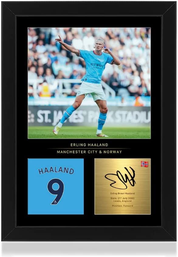 Generic Erling Haaland Art Print, Manchester City Fan Gift, Soccer Wall Art, Haaland Poster, Football Print, INSTANT DOWNLOAD (30 x 40 x 40 cm, White)