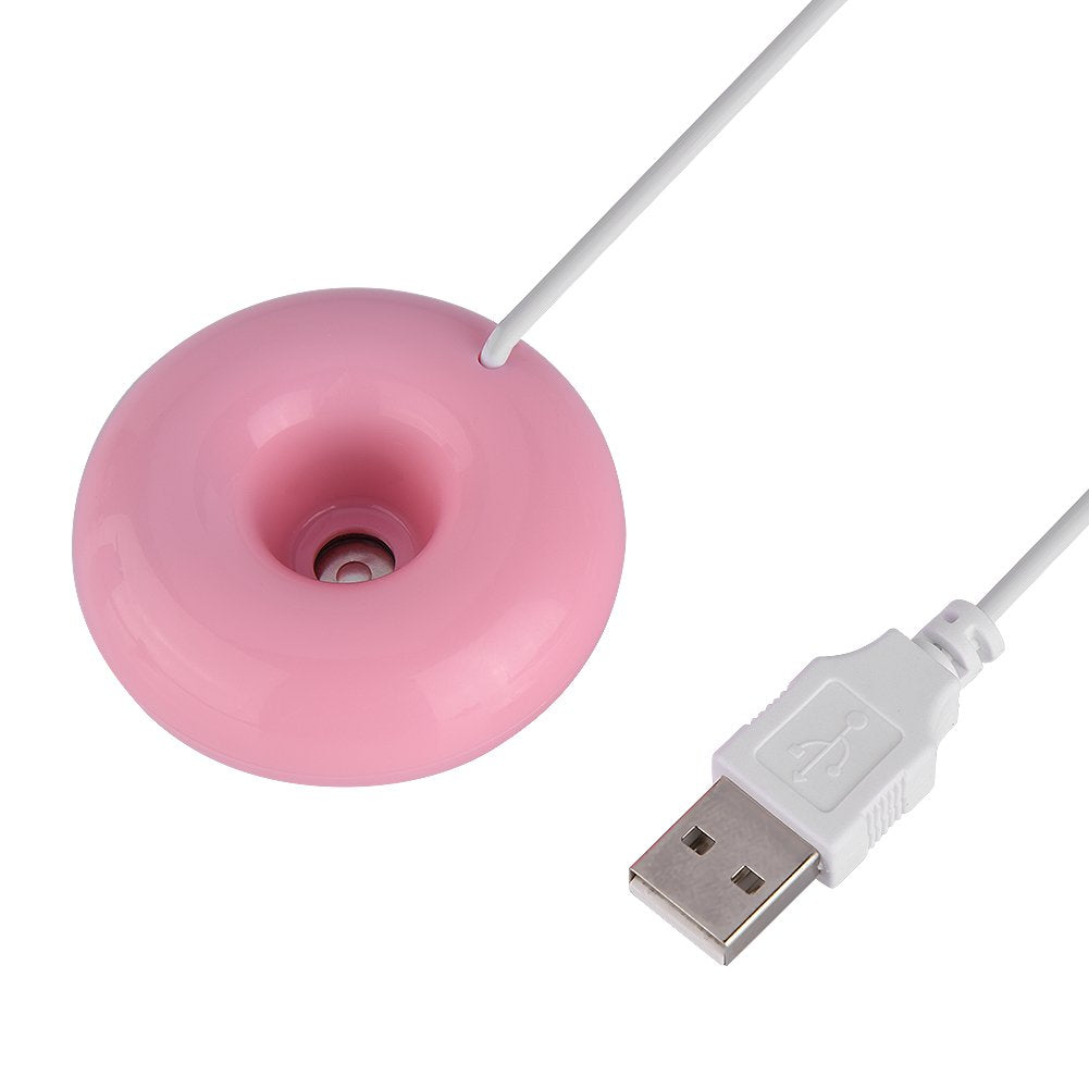 Zerone USB Donuts Humidifier Mini Cute Mist Humidifier Floating Water Air Fresher Aroma Diffuser for Home SPA Car Travel Use