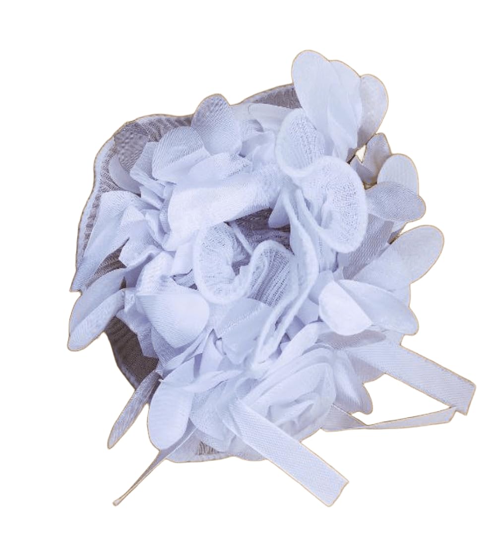 2 Pieces Women Hair Scrunchies White Big Flower Hair Ties - Adds a Touch of Elegance and Attraction