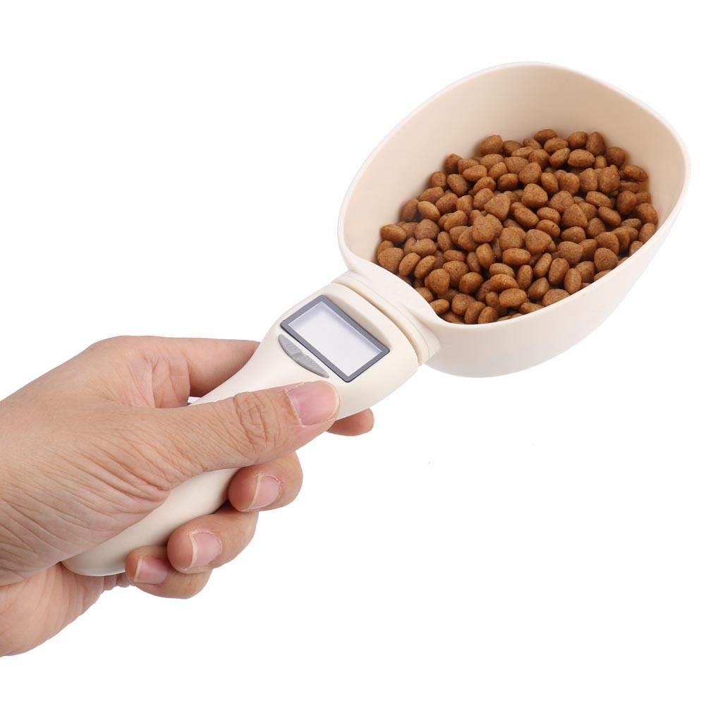 Pssopp Modern, Sophisticated Pet Food Measuring Tool Digital Electronic Scale Spoon Precise Dog Food Measuring Cup with Electronic Display for Cat & Dog