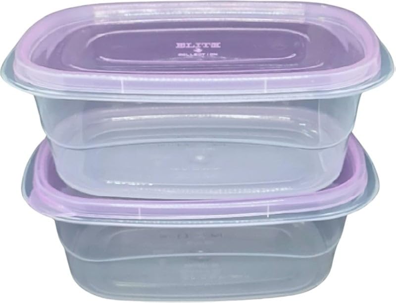 Elite Refrigerator Transparent Box Set, One Size / 2 Liters 2 Piece (Purple cover)