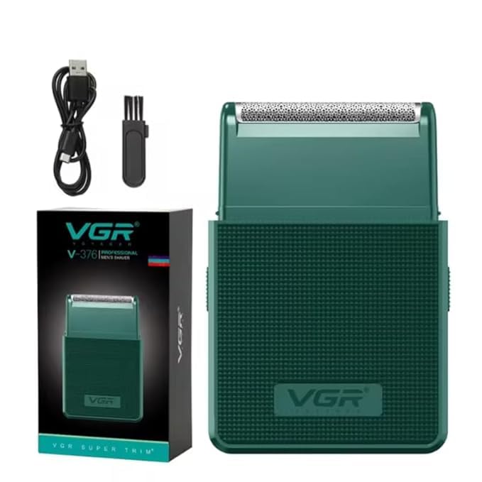 VGR V-376 Professional Men's Electric Foil Shaver, USB Rechargeable, Dual Flexing Blades, Compact Travel Razor
