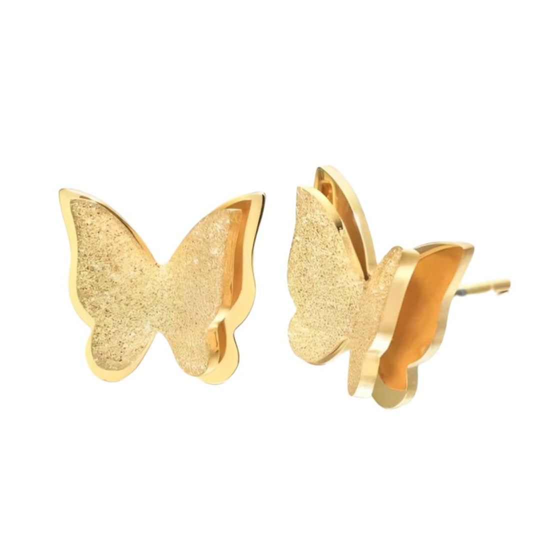 New Design Gold Color Butterfly Stud Earrings For Women Stainless Steel Cute Girl's Earrings Jewelry