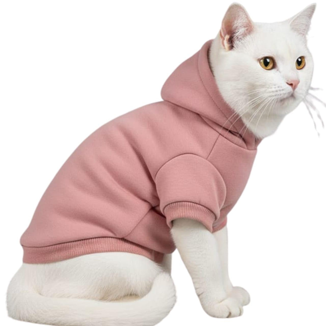 Asor Care Cat Hoodie Fleece Puppy Clothes Warm Sweater with Hat for Small Dogs Cat Hooded Shirt Kitten Pet Basic Hoodies Sweatshirt with Pocket Doggie Soft Winter Coat Apparel, rose medium