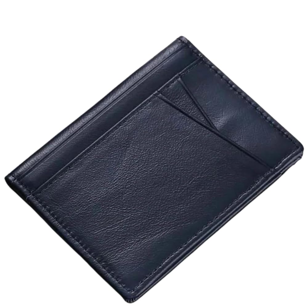 Di Pelle™ Handmade Genuine Leather Wallet for Men – Slim Minimalist Bifold Card Holder – Stylish Everyday Wallet Packaged in Elegant Gift Box | Perfect for Gifting (Blue)