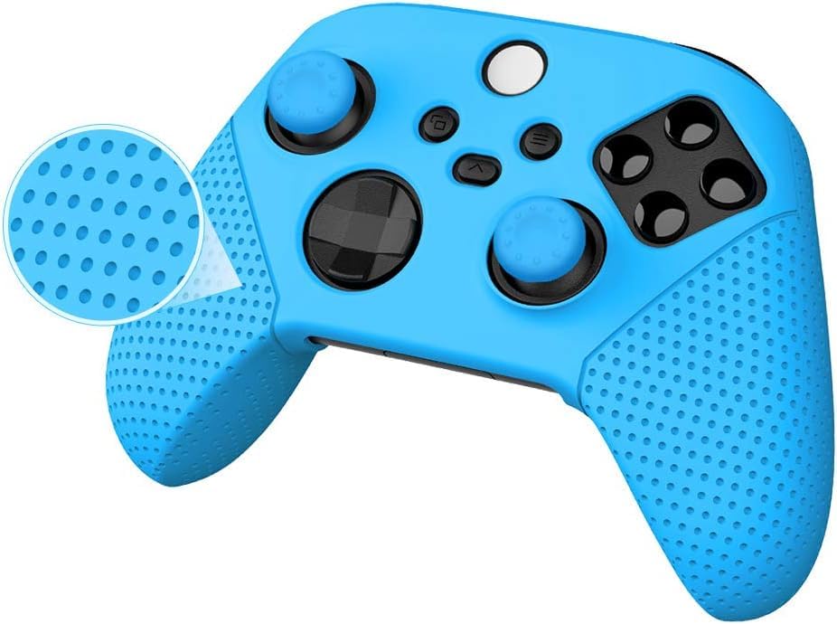 PSS Xbox Series X/S Controller Silicone Cover Case, Rubber Skin for Xbox Series X/S Controller with Thumb Grips (Xbox Accessories) - Blue