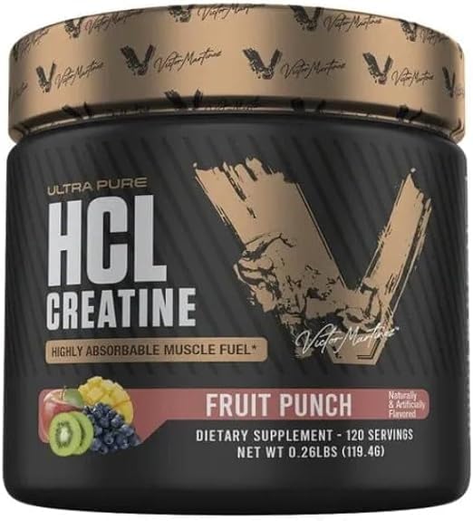 Creatine HCL Powder – 100% Pure, Unflavored, Supports Muscle Strength, Power & Recover./ 120 Servings, Fruit Punch Flavor