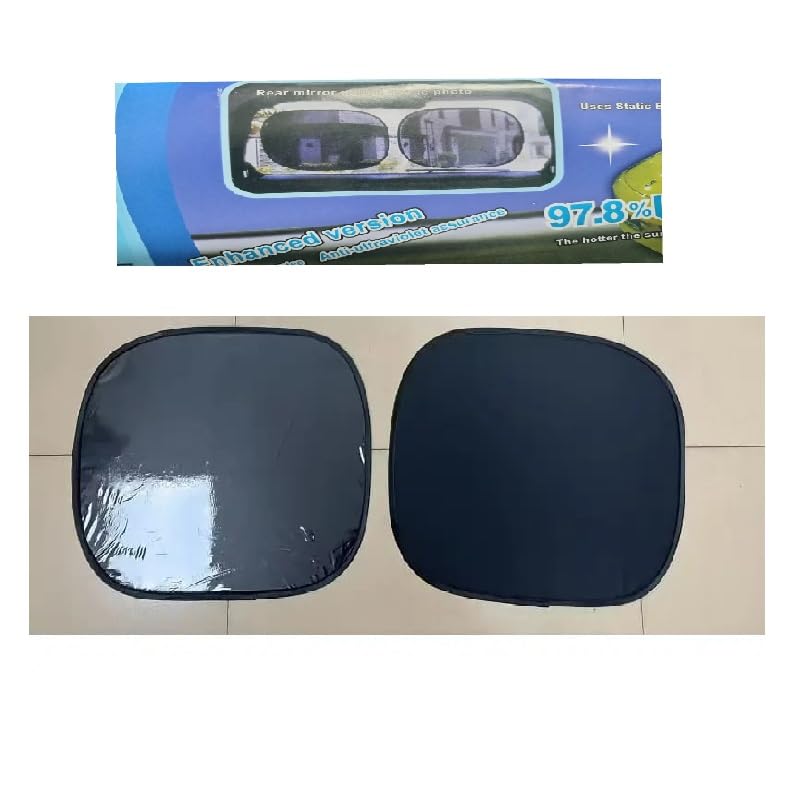 Universal Car Sun Shade Sun Shade for Side Windows - Heat Insulation Curtains, Curved Design, Polyester Fame, Block UV Rays, Fit Most Vehicles, Car Interior Protection (2 Pieces Rear)